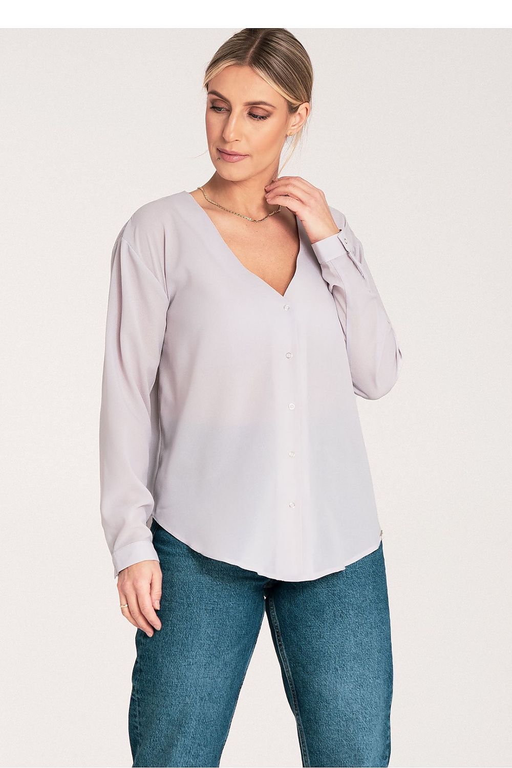 Figl Long Sleeve Shirt With Cheeky Neckline, EU S-XL | US S-XL, Cuff Fastened, Stylish Design