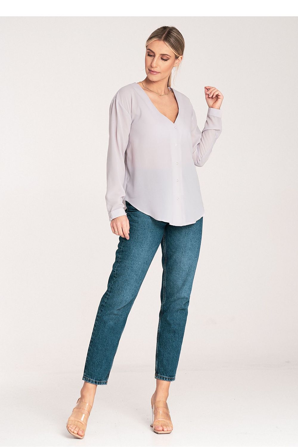 Figl Long Sleeve Shirt With Cheeky Neckline, EU S-XL | US S-XL, Cuff Fastened, Stylish Design