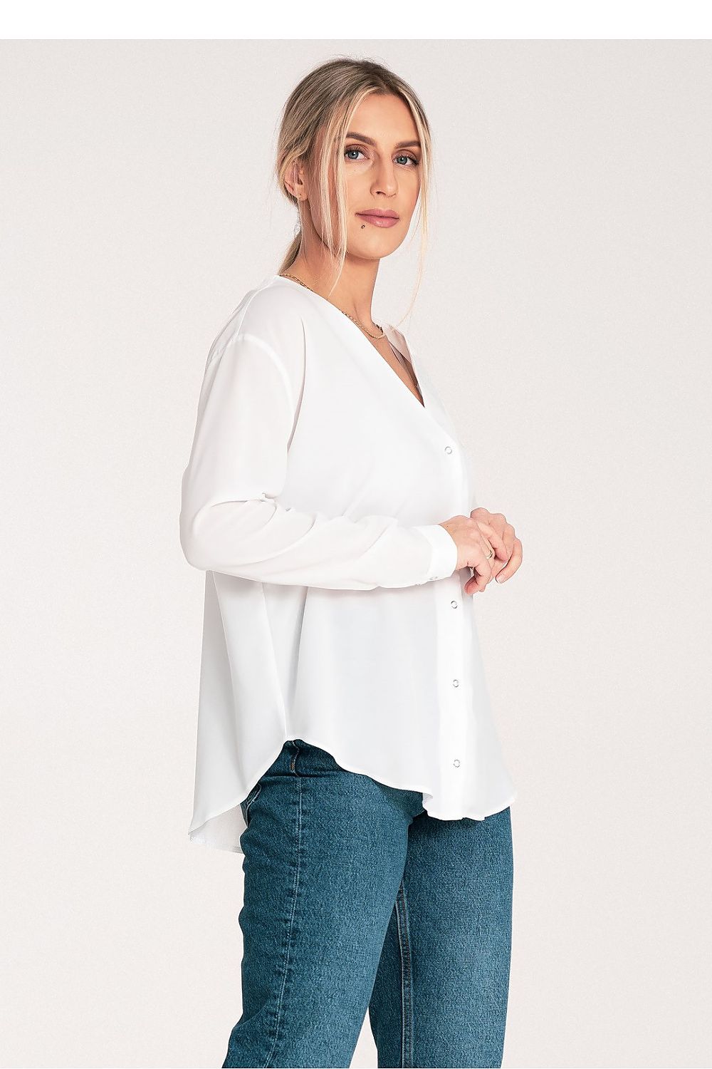Figl Long Sleeve Shirt With Cheeky Neckline, EU S-XL | US S-XL, Cuff Fastened, Stylish Design