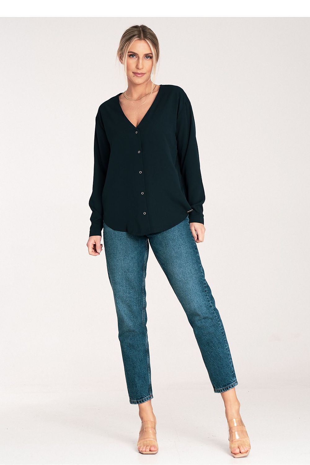 Figl Long Sleeve Shirt With Cheeky Neckline, EU S-XL | US S-XL, Cuff Fastened, Stylish Design