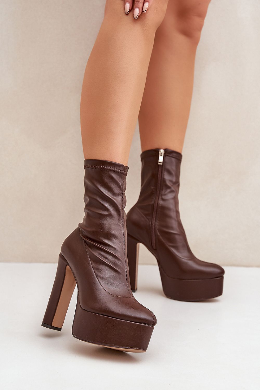 Luxury Women's Ankle Heel Boots EU 36-41 | US 5.5-10.5 | Eco Leather, 14 cm Heel, Almond Toes
