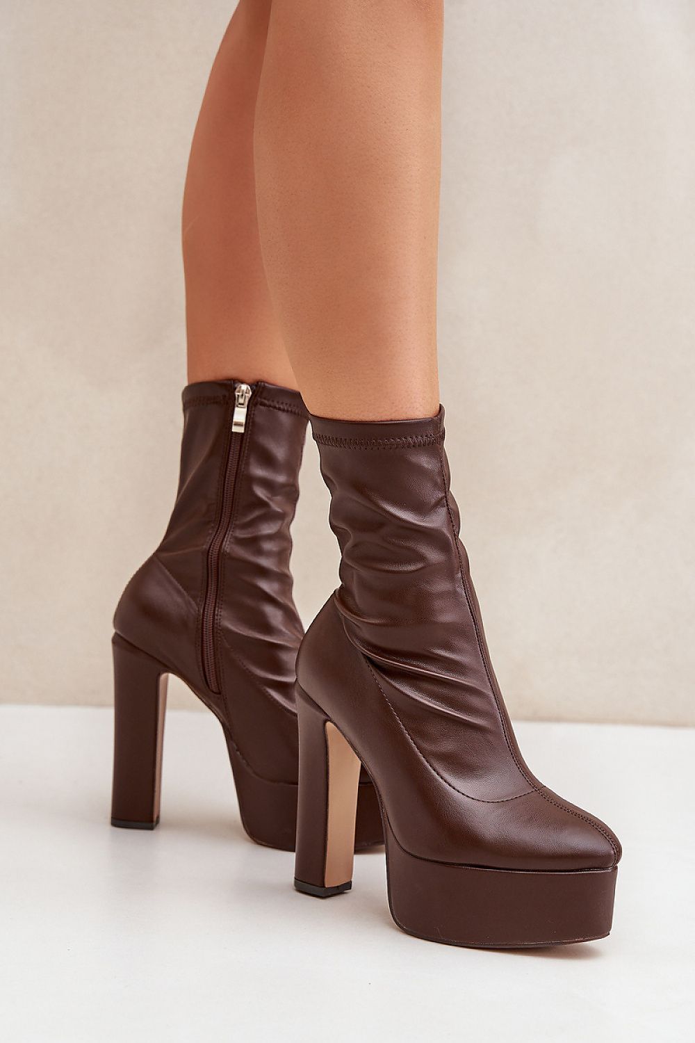 Luxury Women's Ankle Heel Boots EU 36-41 | US 5.5-10.5 | Eco Leather, 14 cm Heel, Almond Toes