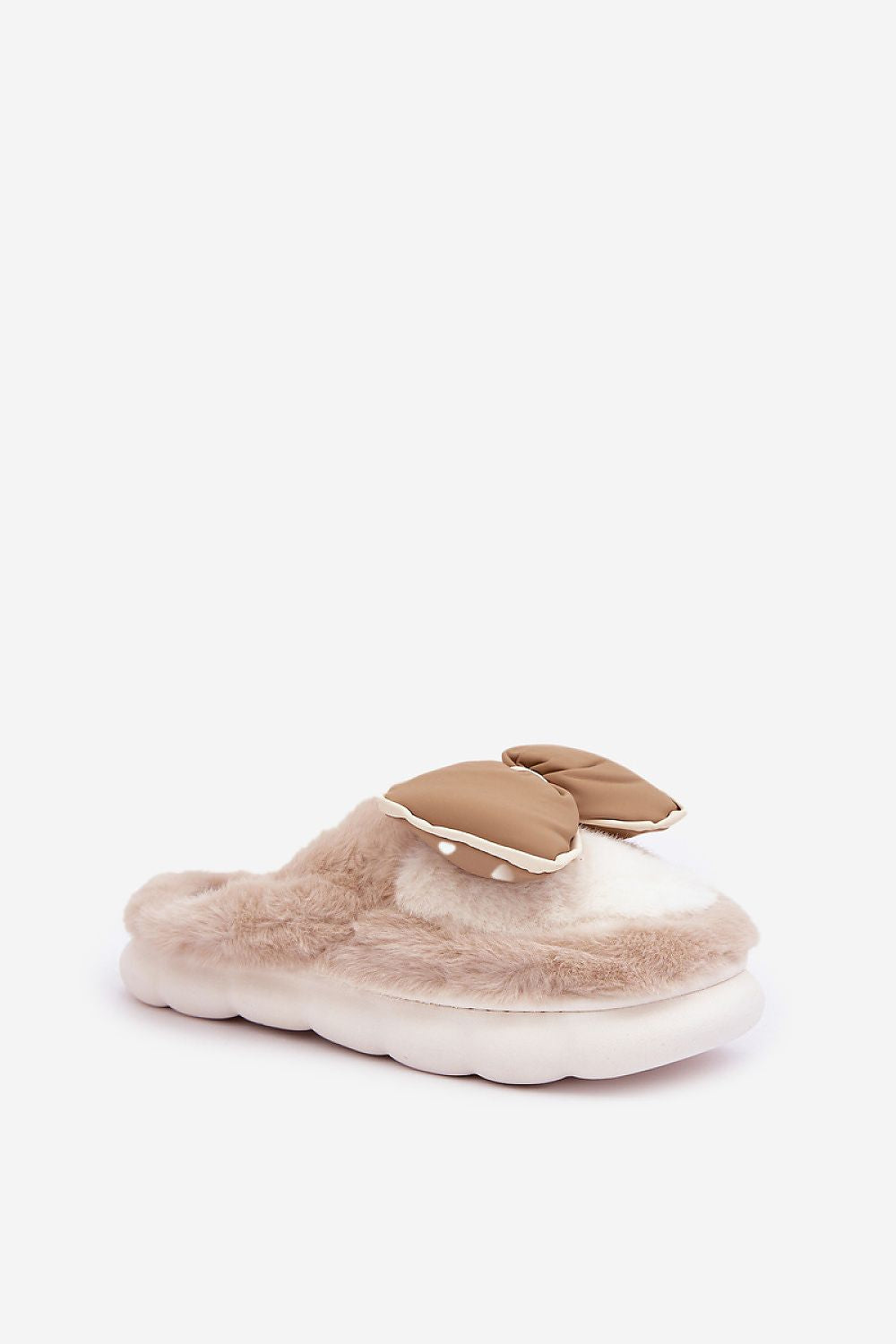 Women's Cozy Fur Slippers with Bow - EU 36/37 | US 6 to EU 40/41 | US 10, Stylish & Warm
