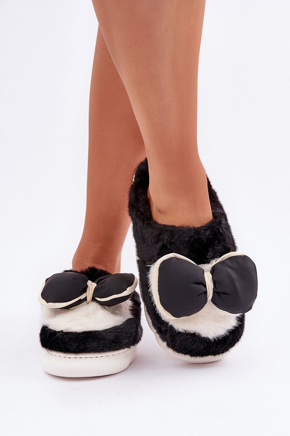 Women's Cozy Fur Slippers with Bow - EU 36/37 | US 6 to EU 40/41 | US 10, Stylish & Warm