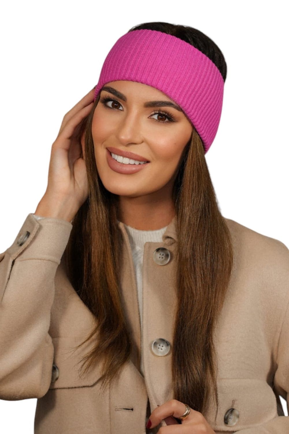 Kamea Premium Women's Ribbed Headband in Raspberry - Elegant, Comfortable Hair Accessory