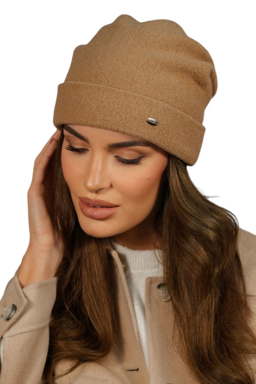 Kamea Premium Women's Wool Beanie with Stylish Lime Fold - 80% Wool for Elegant Warmth