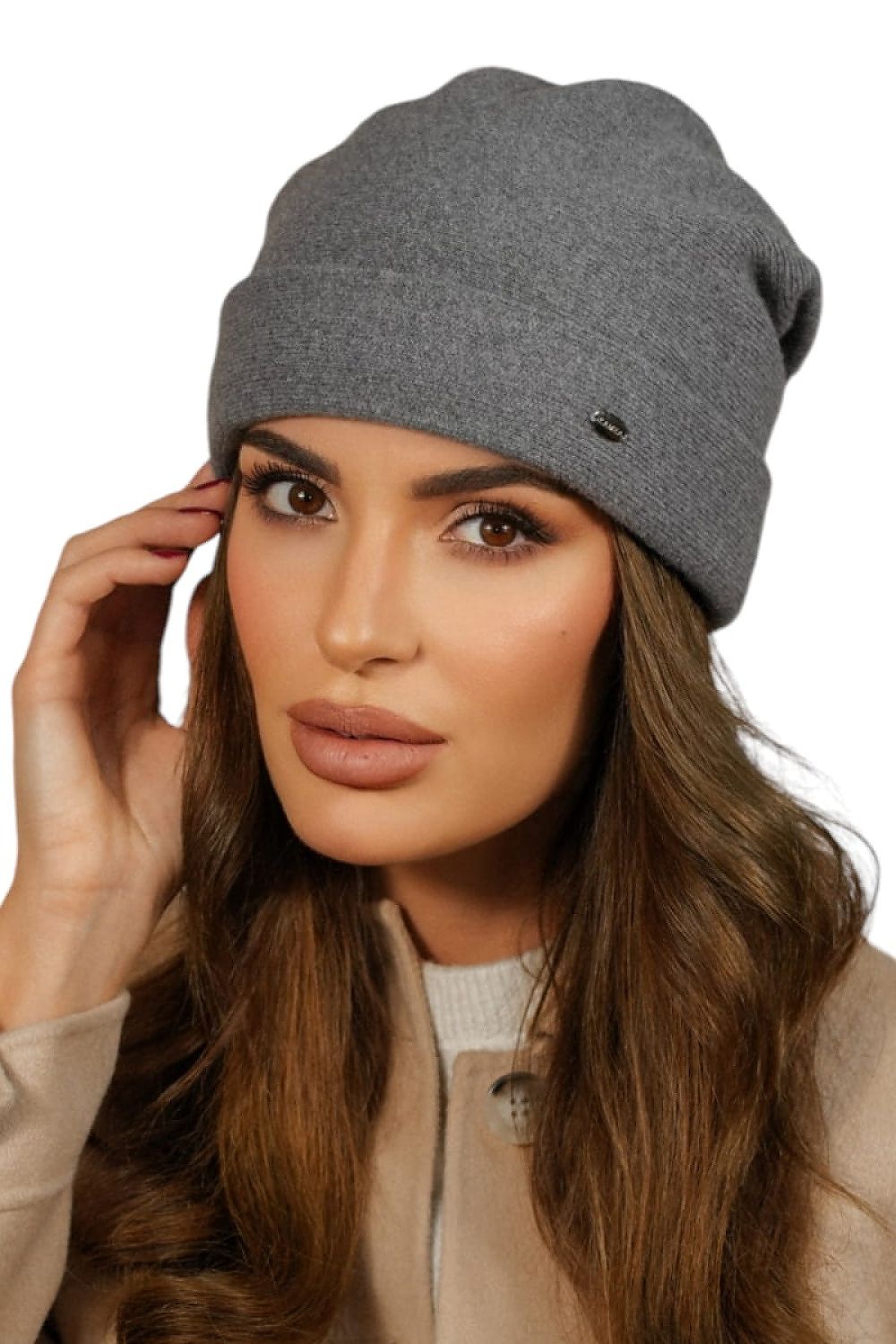Kamea Premium Women's Wool Beanie with Stylish Lime Fold - 80% Wool for Elegant Warmth
