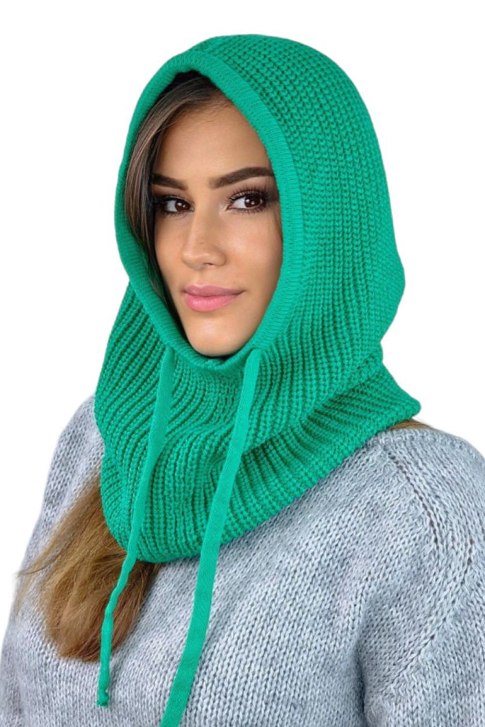 Premium Nilda Luxury Hooded Balaclava - Stylish Neck Warmer in 50% Acrylic, 30% Wool