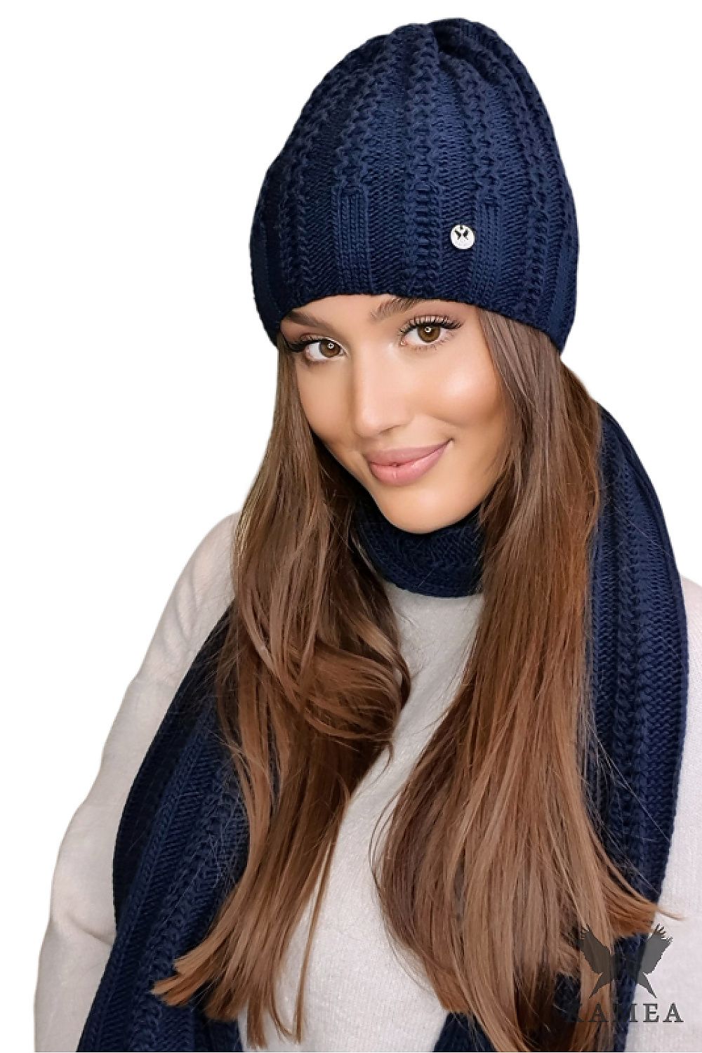 Kamea Premium Filona Women's Red Hat - Cozy Fleece Lined, Stylish Knit Cuff for Winter Elegance