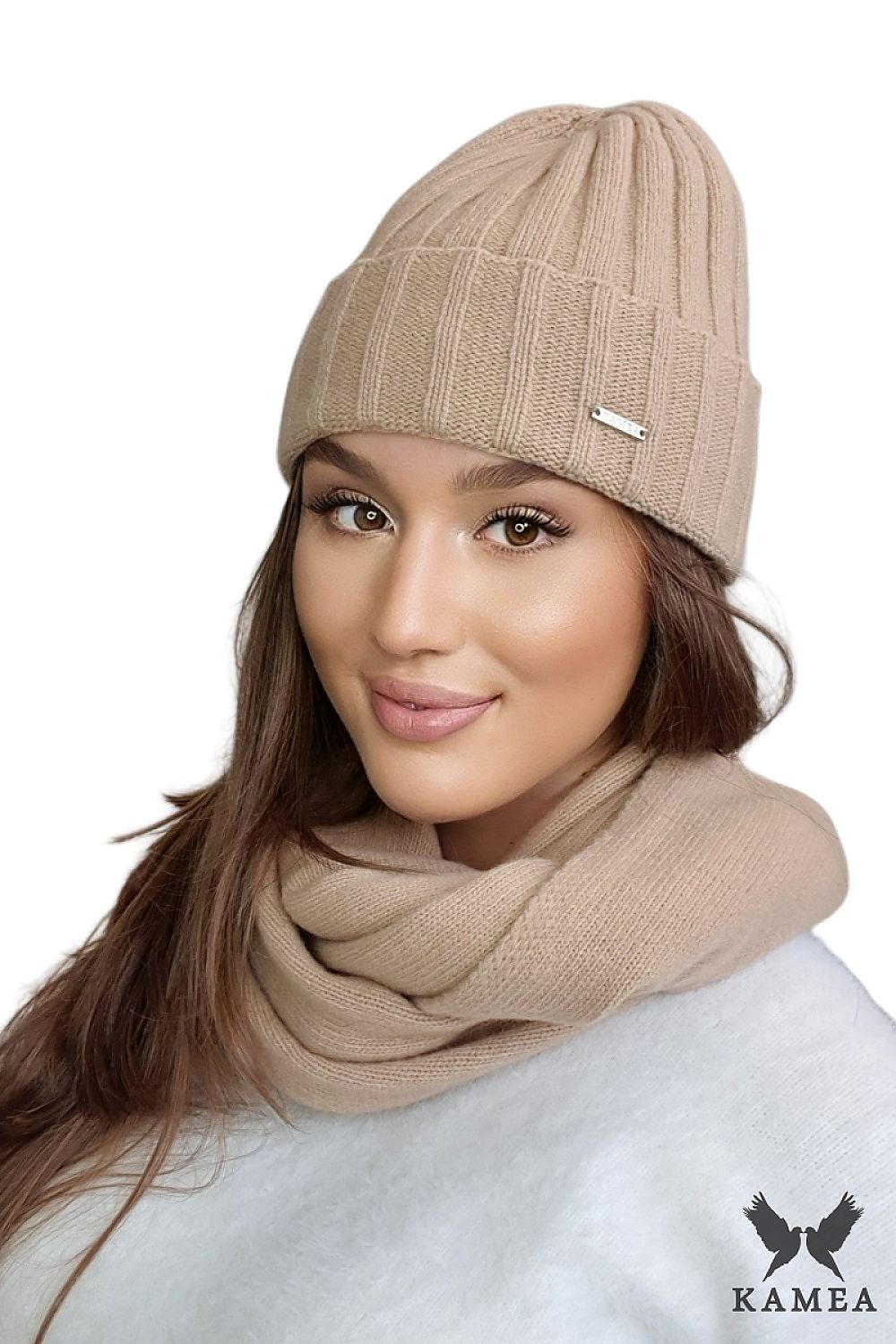 Premium TAHIRA Women's Woolen Hat in Lime with Structural Knit and Wide Cuff