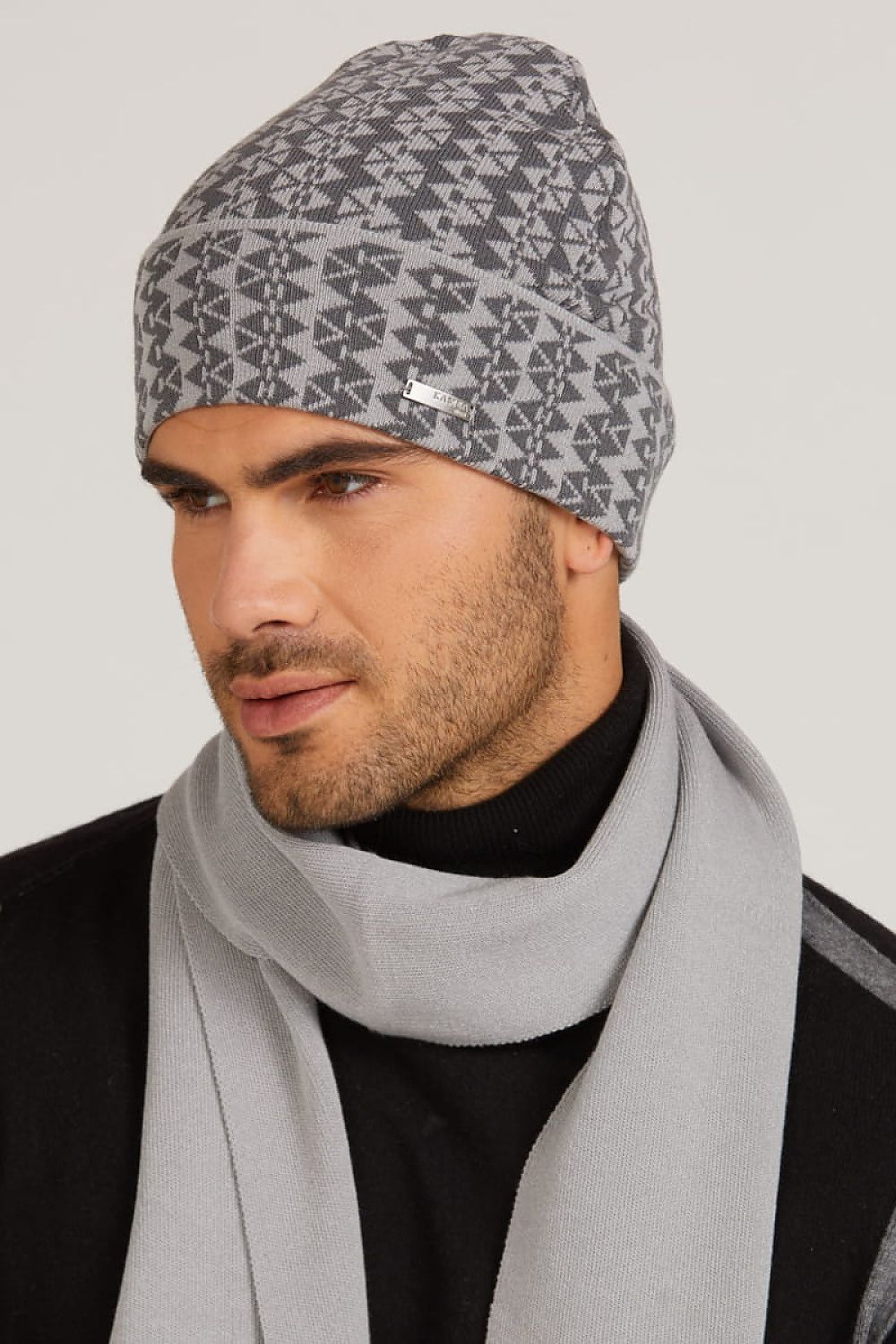 Kamea Pablo Premium Men’s Black Winter Hat - Luxurious Two-Tone Viscose Design