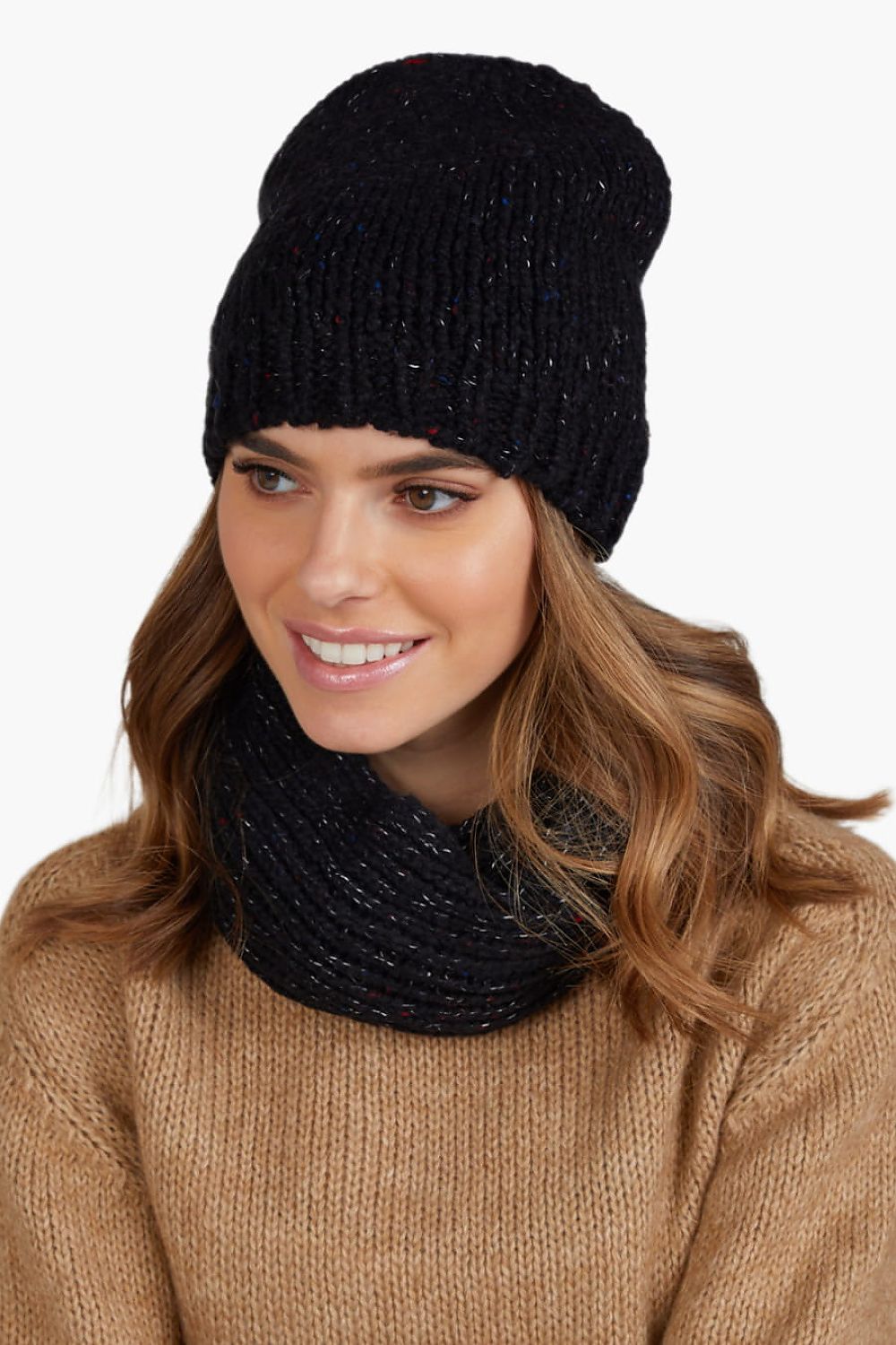 Premium Ameli Black Hat And Scarf Set - Comfortable, Warm, Elegant Winter Accessory