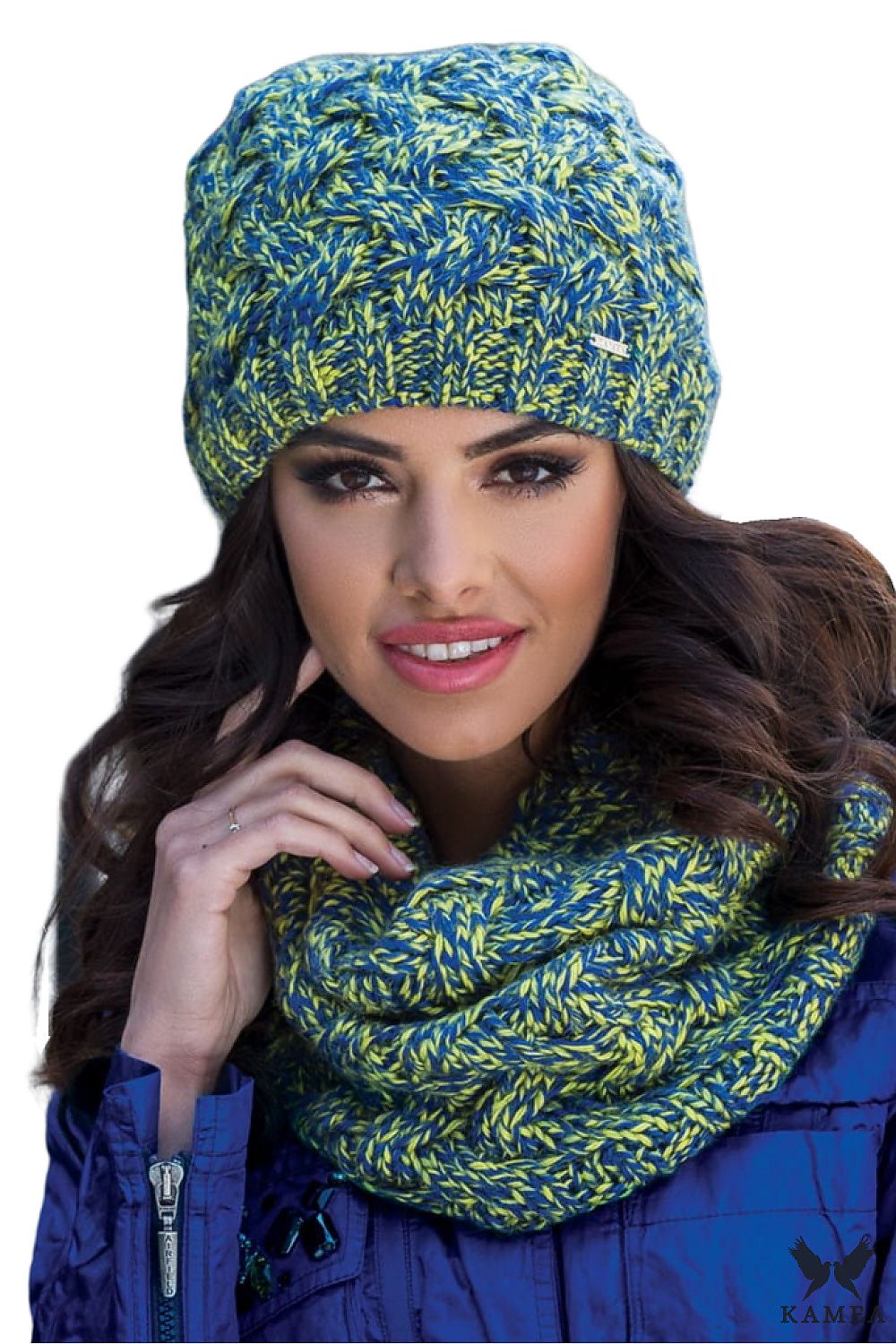Premium Navy Blue Wool Women's Hat by Kamea - Elegant Design with Decorative Stitch