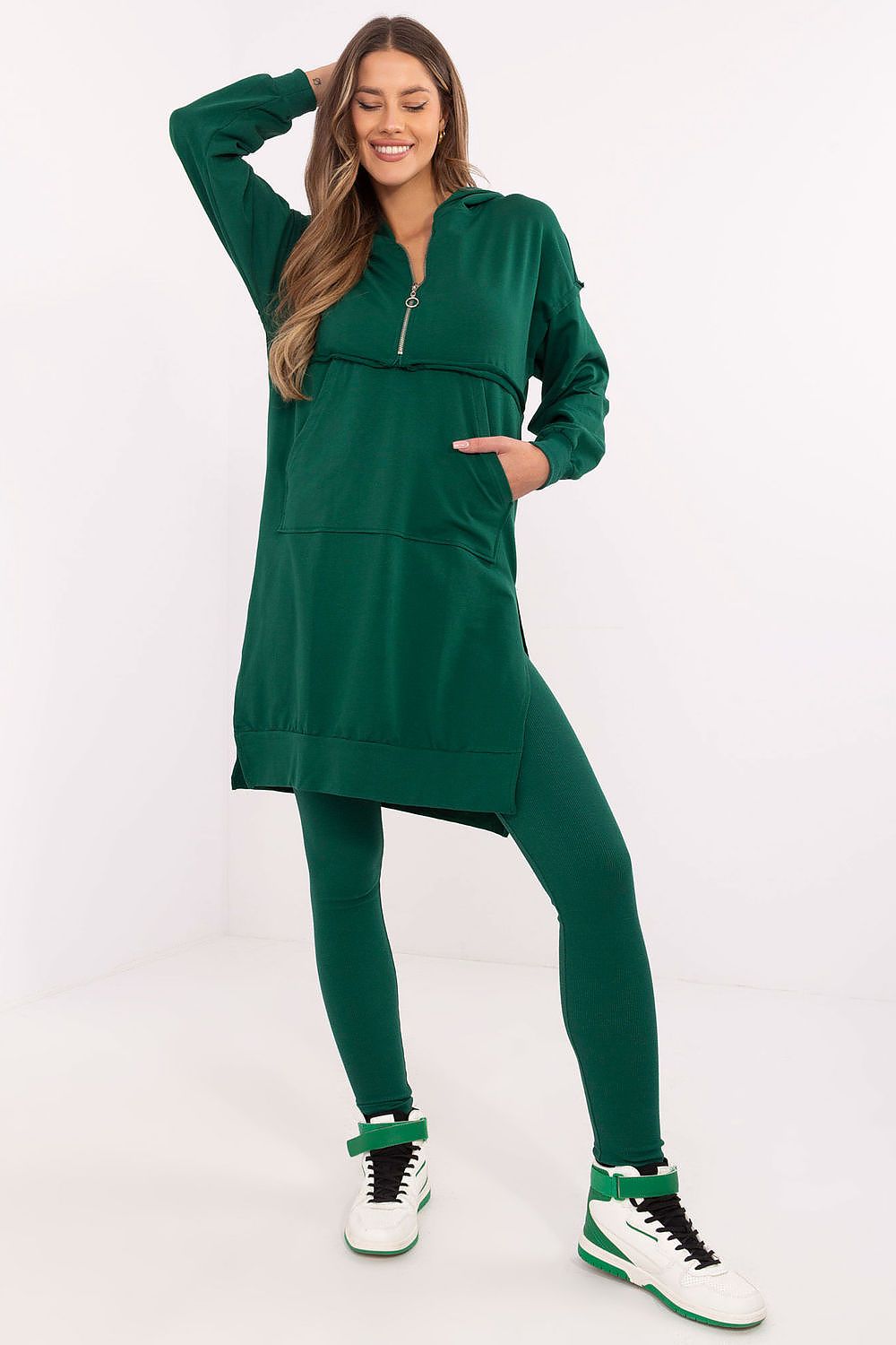 Luxury Women's Hoodie And Leggings Set, Size EU 0, Cotton Blend, Comfort Fit For Casual Styling