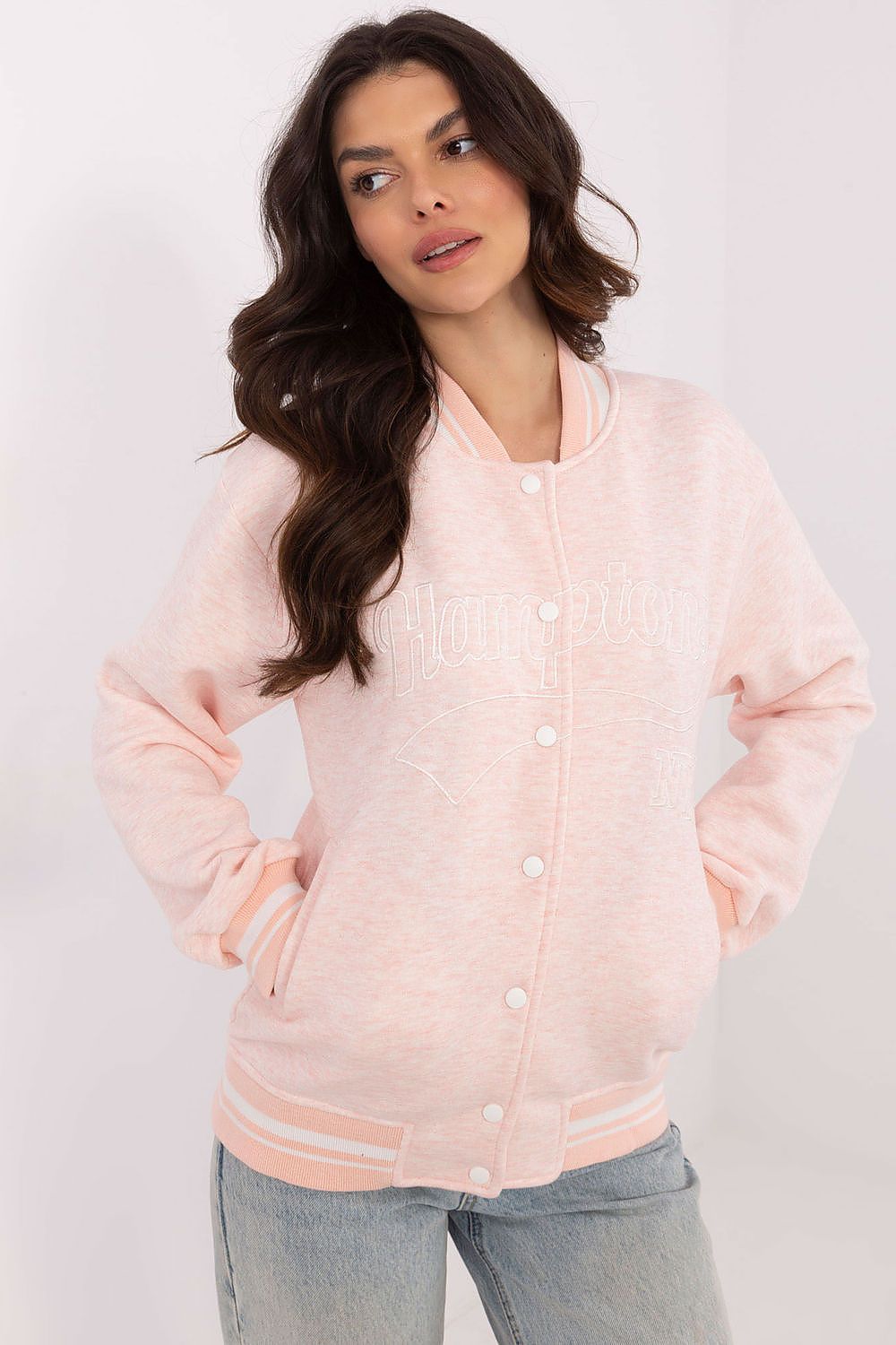 Stylish Women's Bomber Jacket - Casual Cotton-Polyester Blend with Stand-Up Collar, Sizes EU 0-XXL