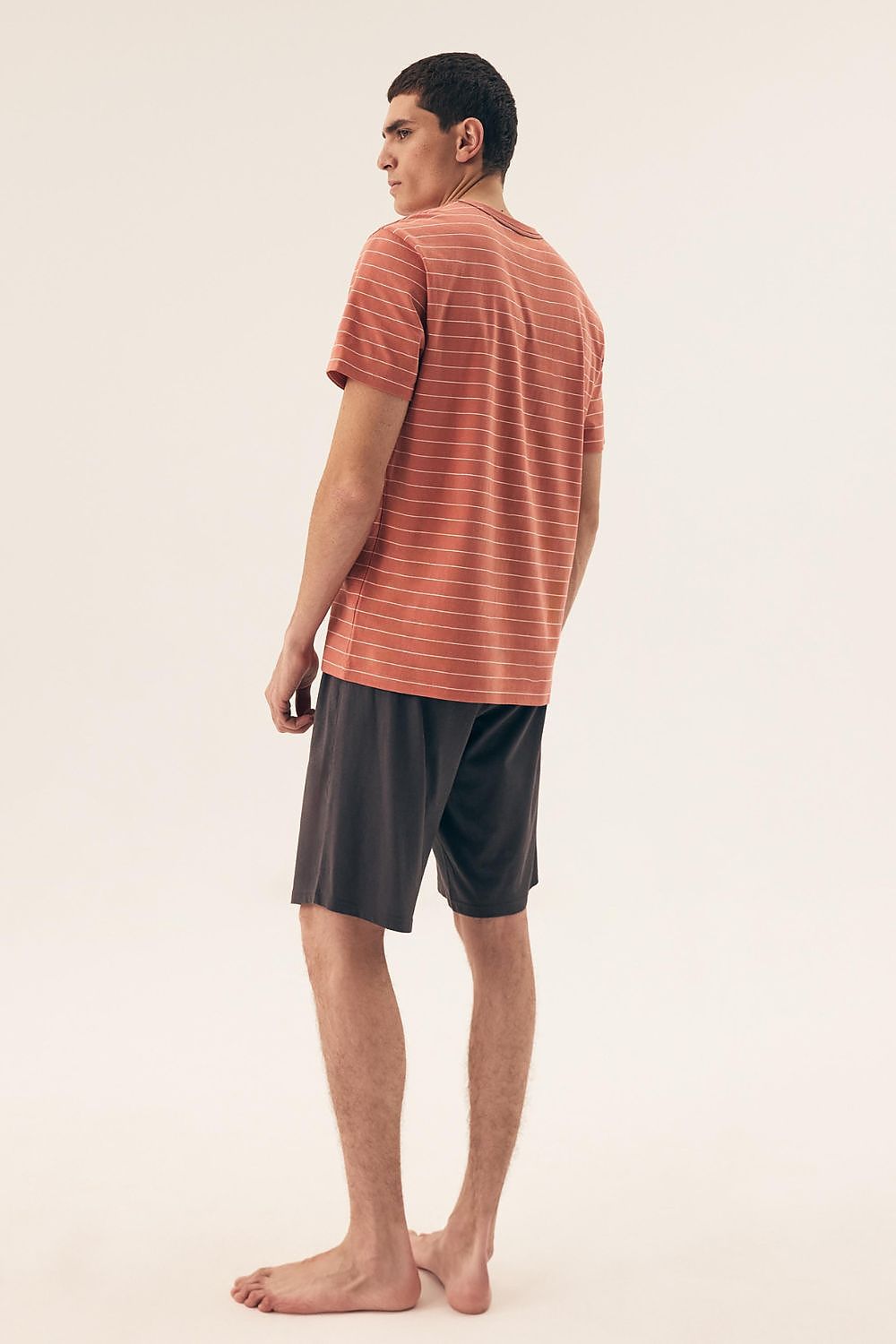 Luxury Henderson Men's Cotton Pyjamas Set with V-Neck Shirt and Shorts, Sizes M-XXXL