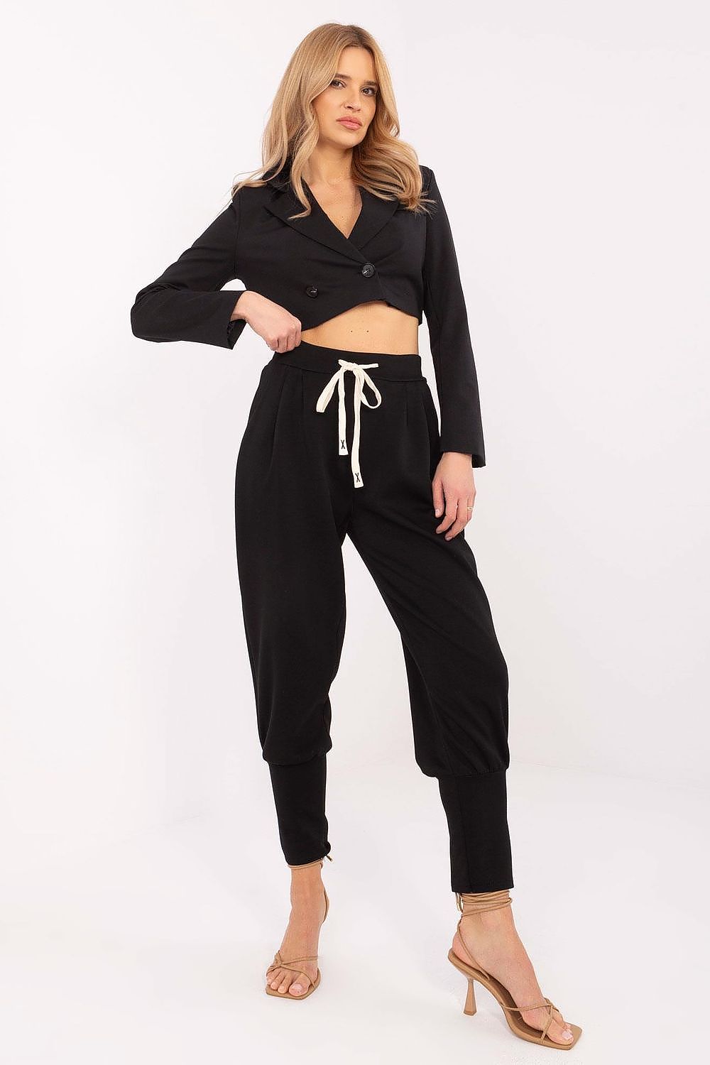Italy Moda Women's High Waist Tracksuit Trousers, Size EU 0, Comfort Fit with Pockets