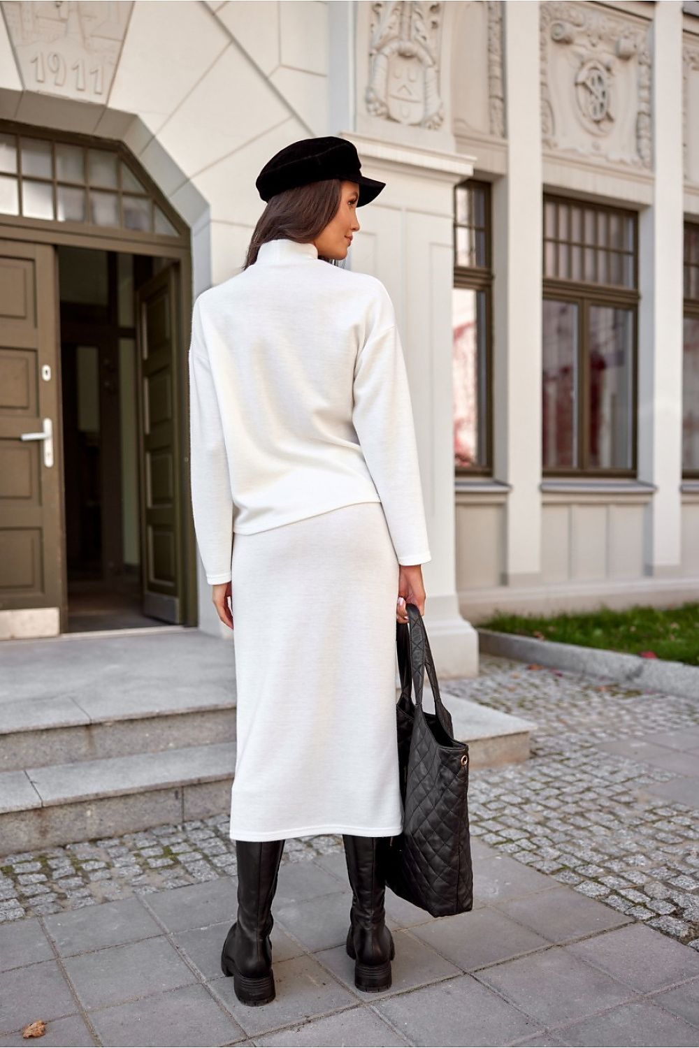 Carmen Midi Skirt by Roco Fashion - Elegant Tube Cut, Warm Knitted Fabric, Sizes EU 36-42
