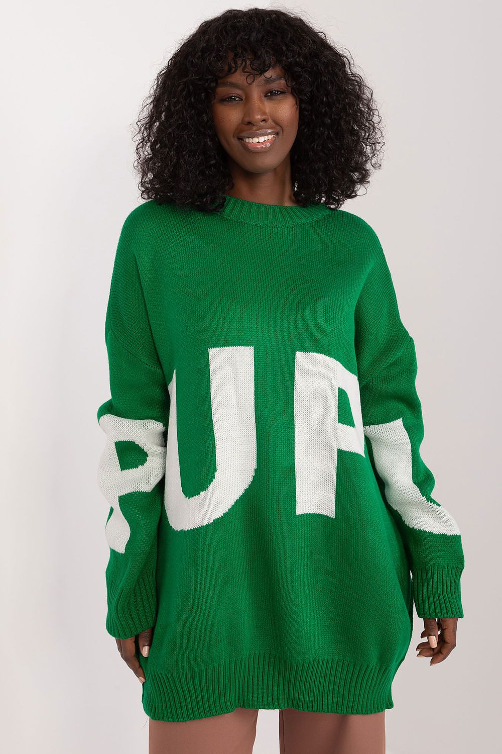 Elegant Women's Long Casual Sweater in Acrylic & Wool Blend – Available in EU Sizes 0