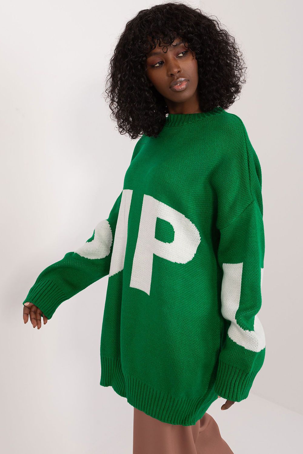 Elegant Women's Long Casual Sweater in Acrylic & Wool Blend – Available in EU Sizes 0