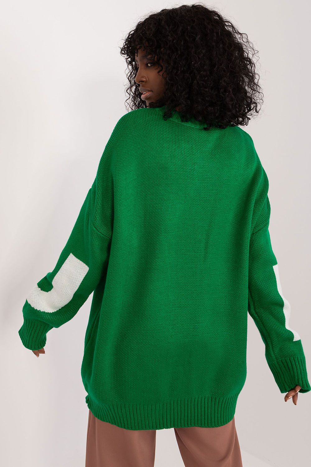 Elegant Women's Long Casual Sweater in Acrylic & Wool Blend – Available in EU Sizes 0