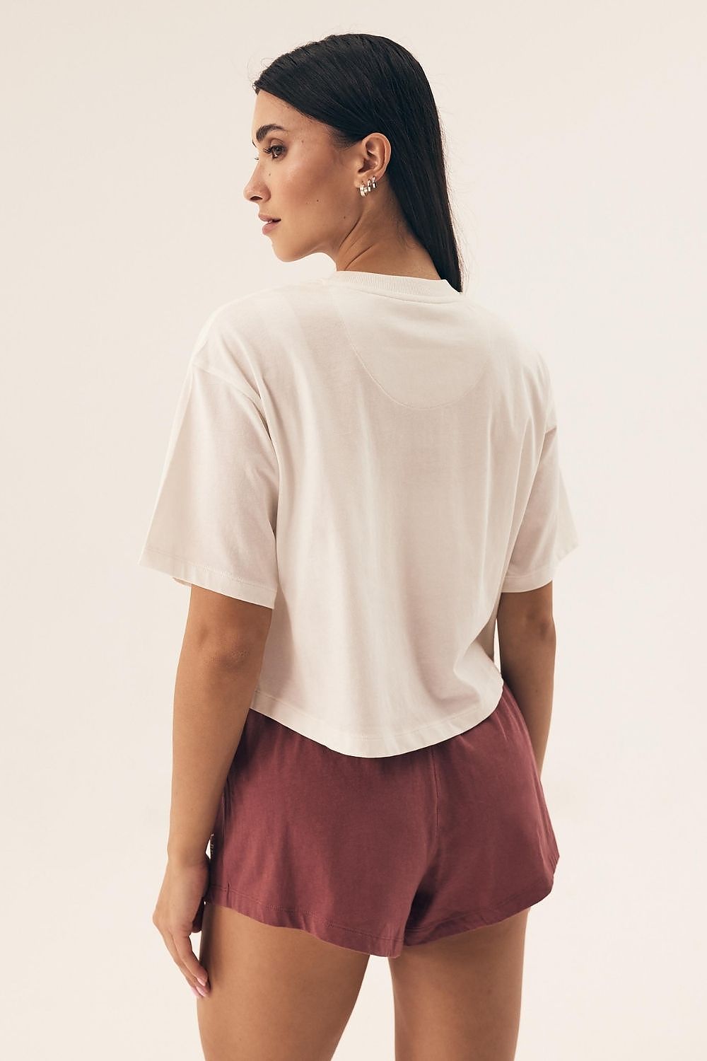 Luxury Cotton Women's Pyjamas Set - Short Sleeve Top & Drawstring Shorts, Sizes S- L