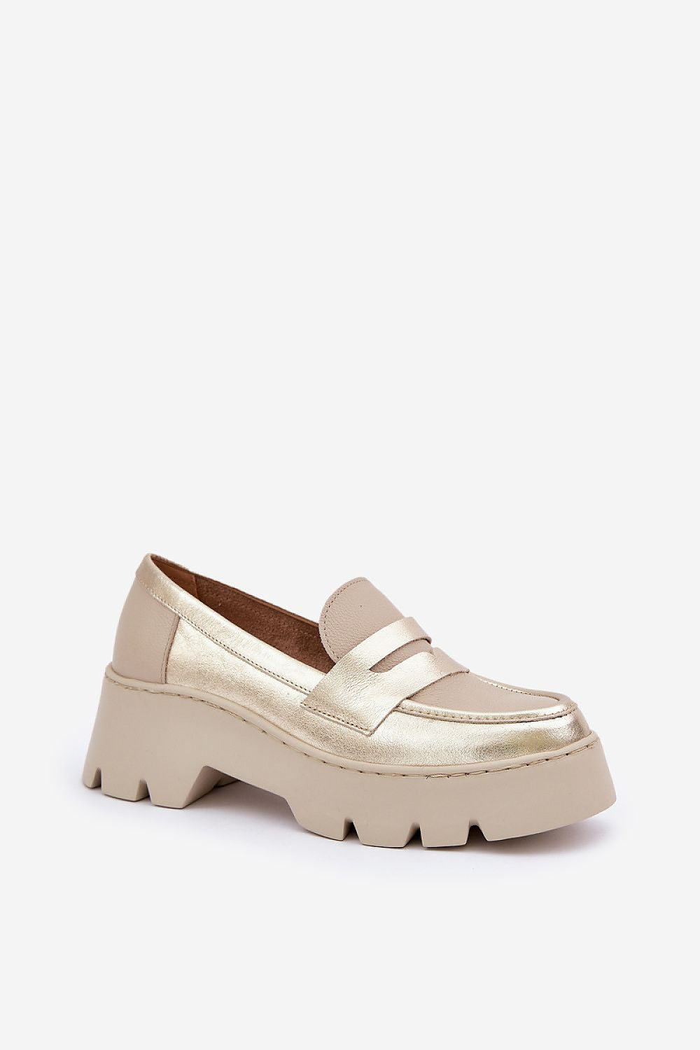 Elegant Women's Natural Leather Moccasins | Platform & Flat Heel | Sizes EU 36-41