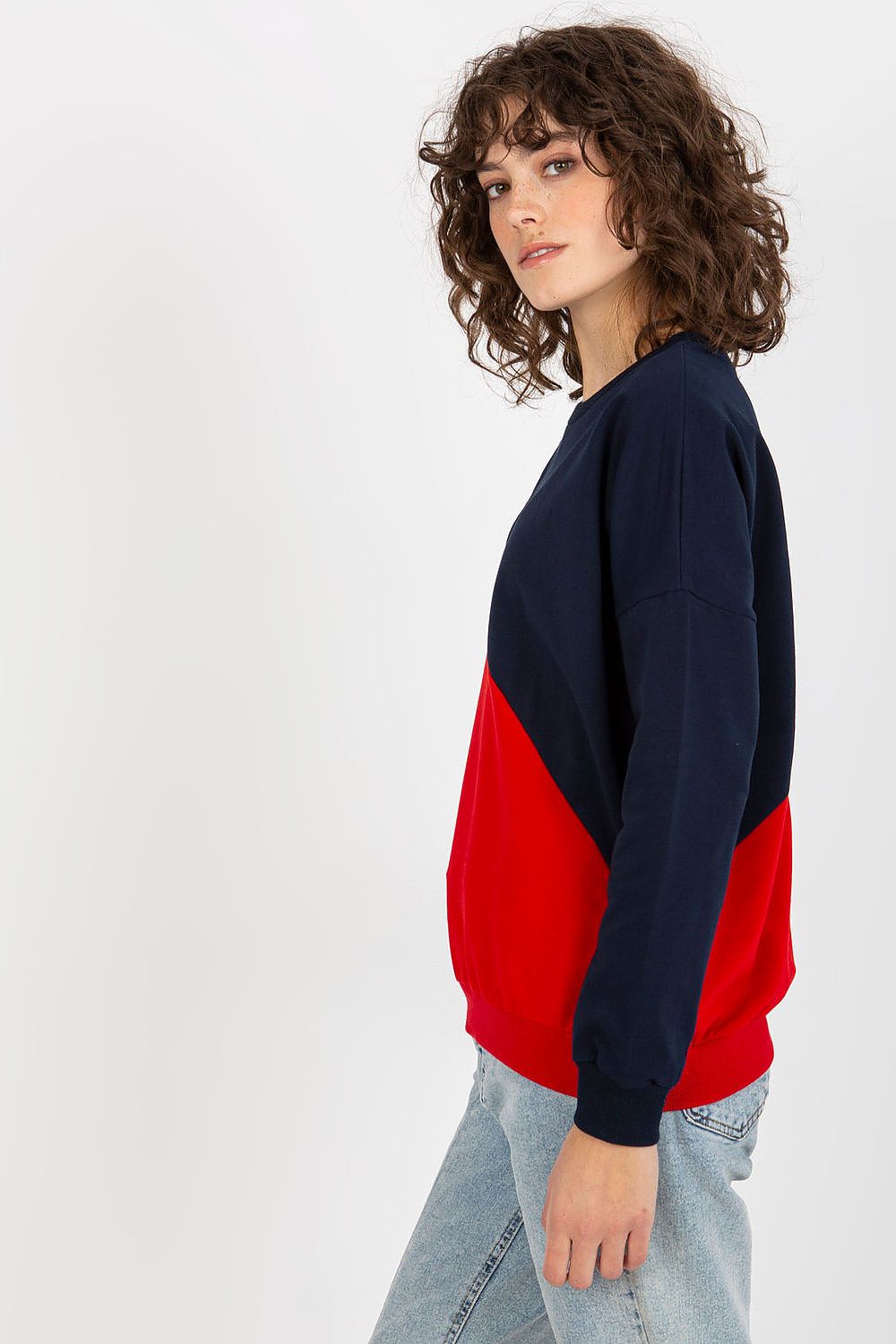 Luxury Women's Long Sleeve Cotton Blend Sweatshirt with Round Neckline in 3 Colours