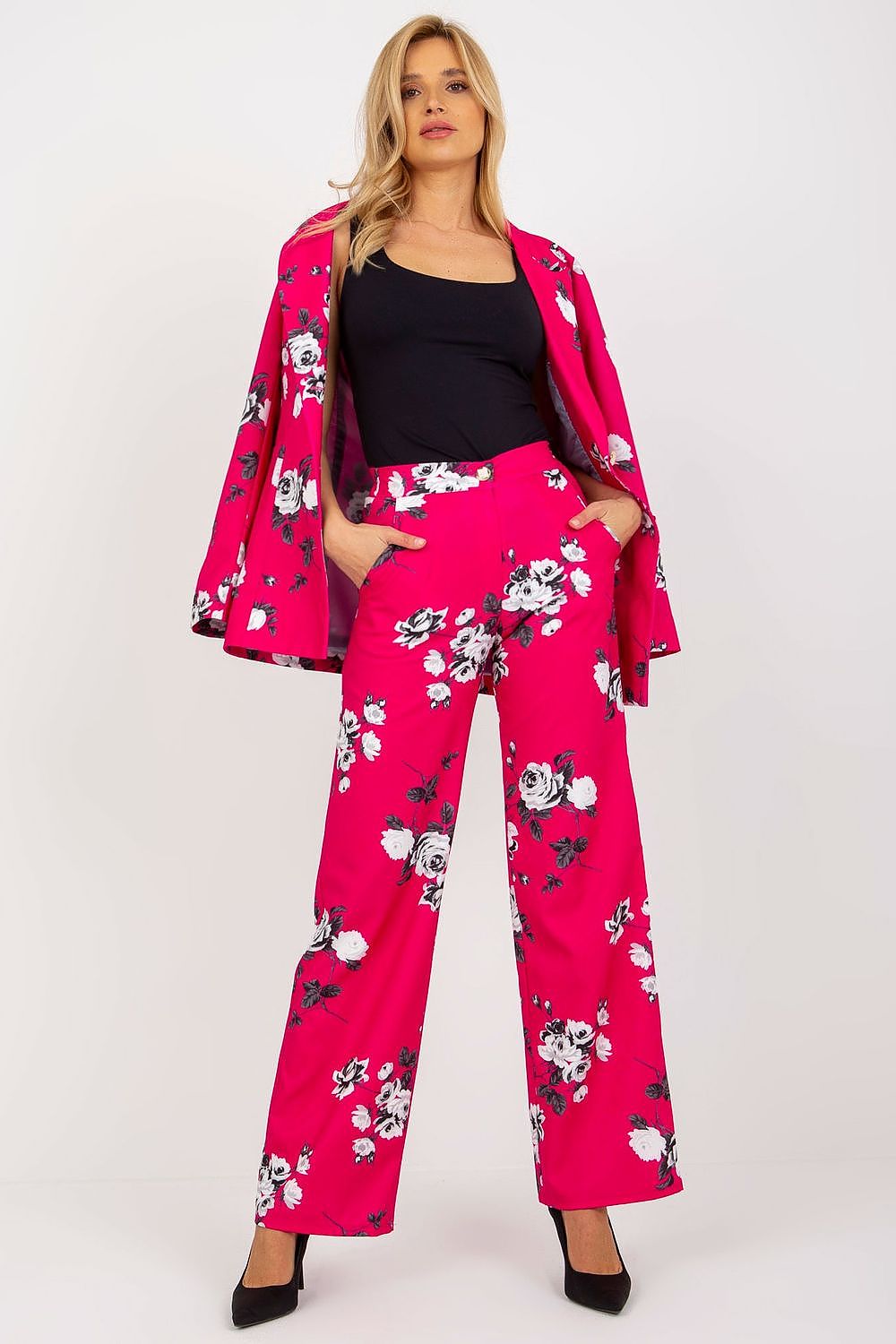 Elegant High-Waisted Women’s Wide-Leg Trousers by Lakerta - Comfortable Cotton Blend