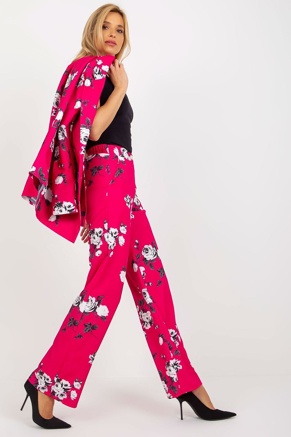 Elegant High-Waisted Women’s Wide-Leg Trousers by Lakerta - Comfortable Cotton Blend