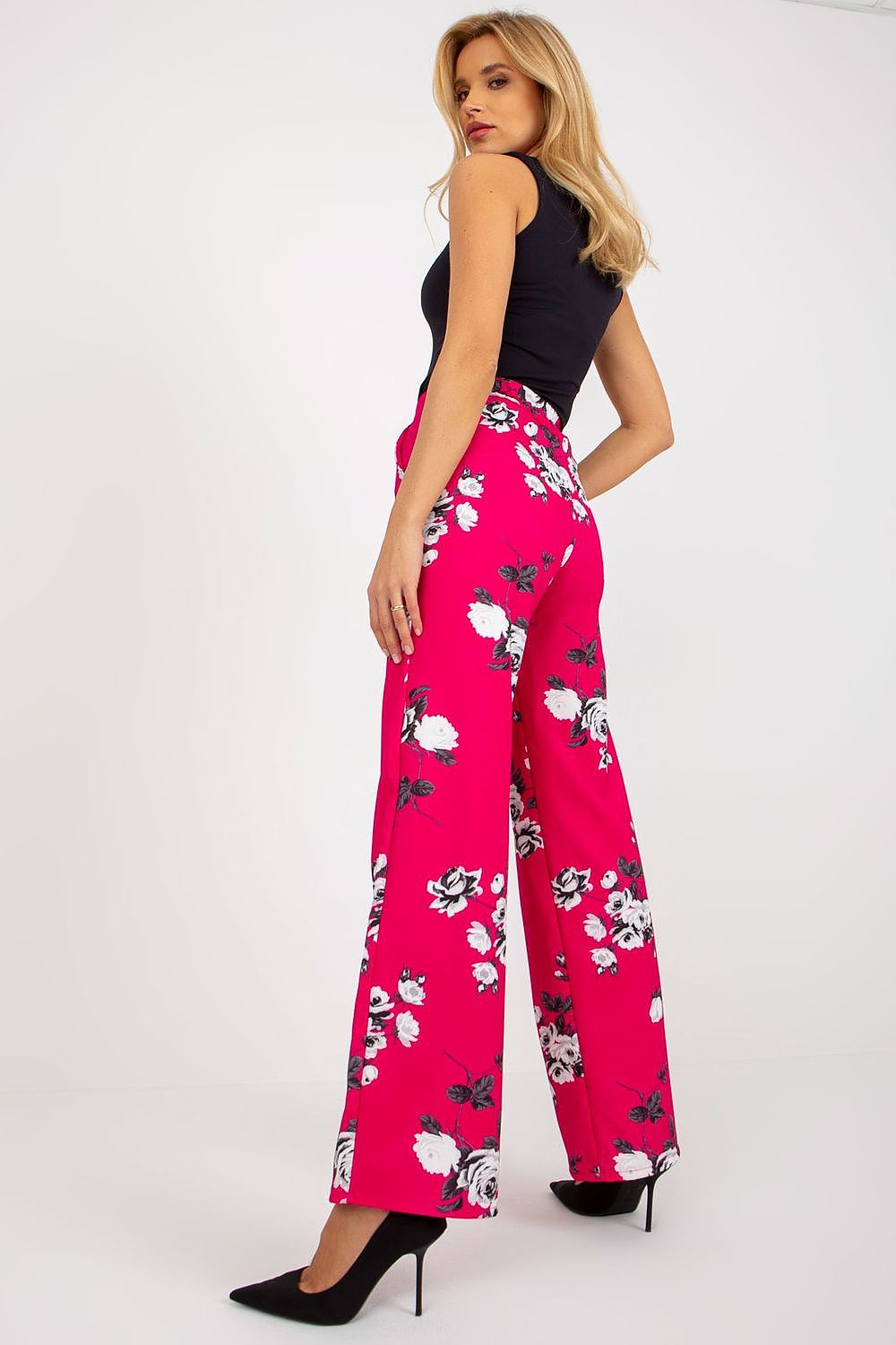 Elegant High-Waisted Women’s Wide-Leg Trousers by Lakerta - Comfortable Cotton Blend