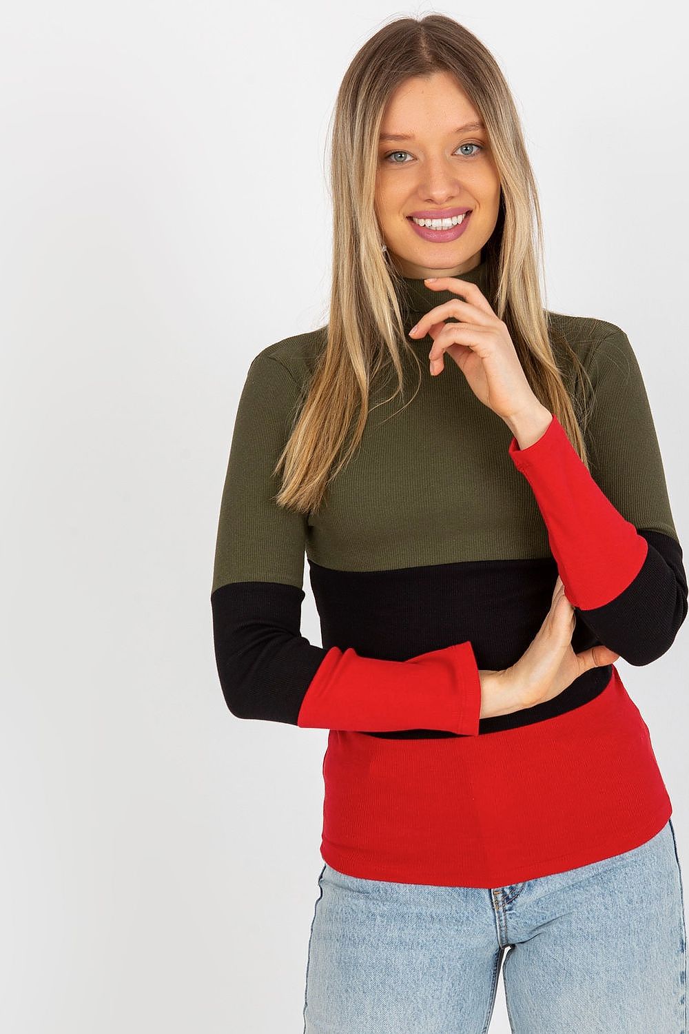 Elegant Women's Ribbed Turtleneck Sweater - Long Sleeve Cotton Blend, Available in 3 Colours