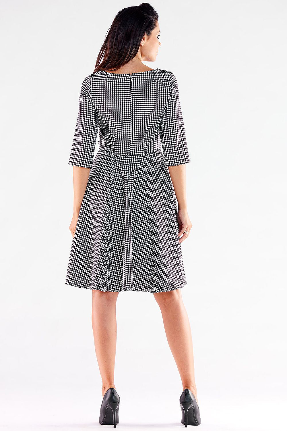Blushed Awama Daydress with Decorative Buttons and Flattering Silhouette, Made in Poland