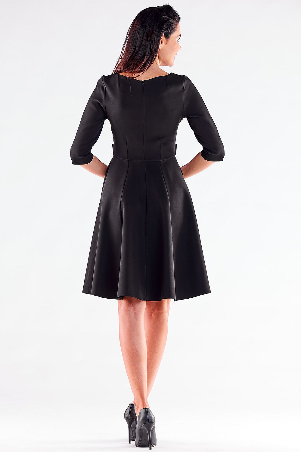 Blushed Awama Daydress with Decorative Buttons and Flattering Silhouette, Made in Poland