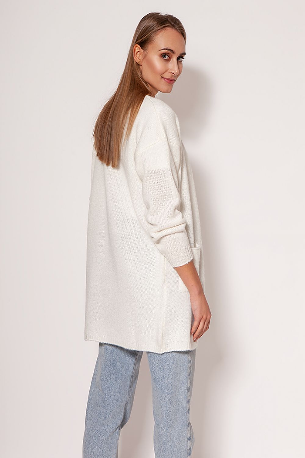 Luxury MKM Melange Knit Cardigan with Dropped Shoulders and Hip Pockets - Available in Plus Sizes