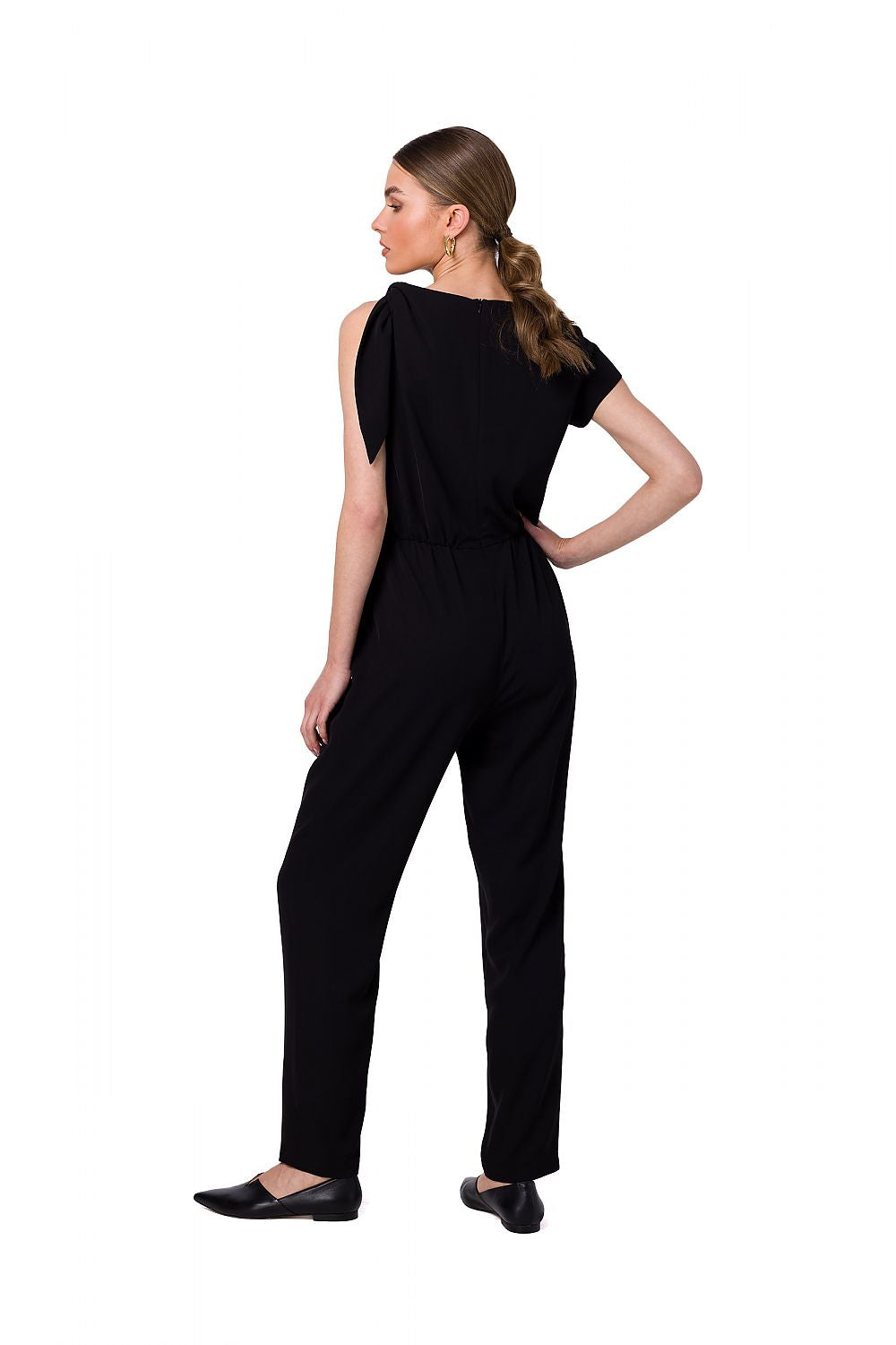 Stylish One-Shoulder Jumpsuit with Tapered Legs and Elastic Waist by Stylove