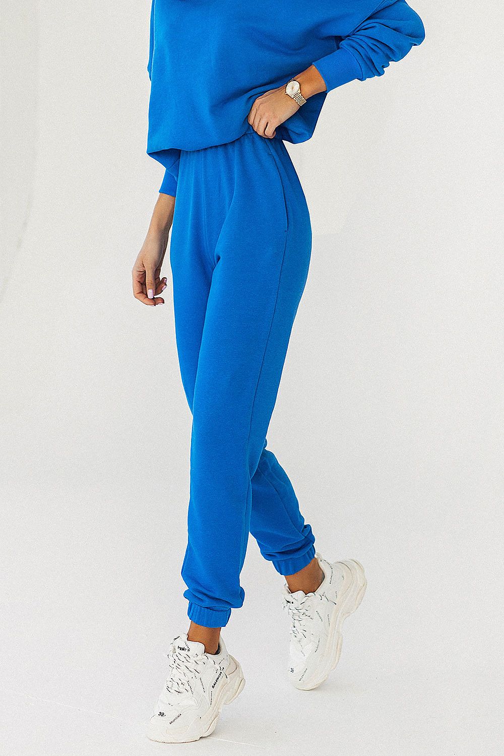 Luxury Cotton Blend Joggers IVON with Drawstring and Pockets - Elegant Comfort Collection