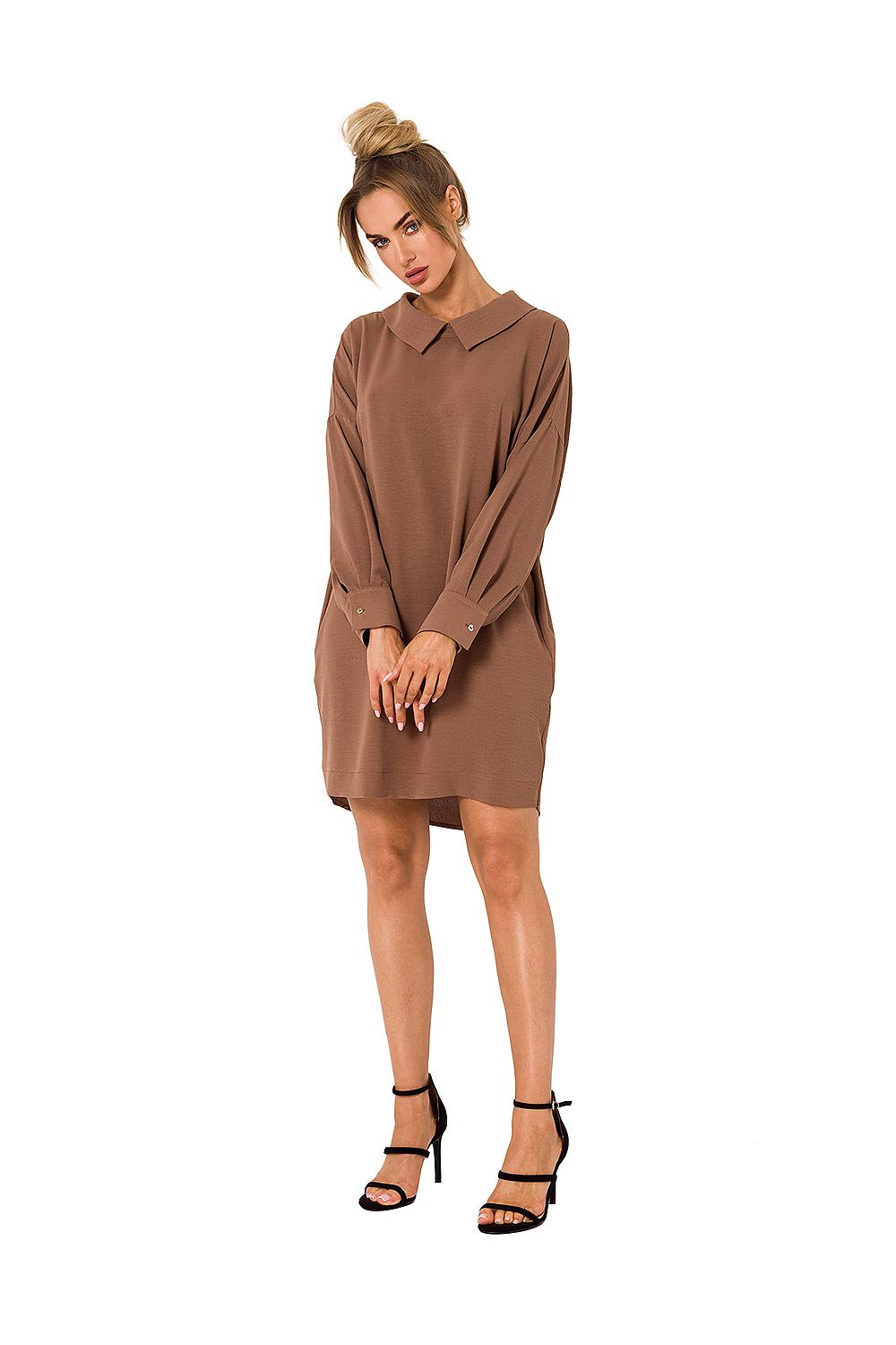 Luxury Moe Daydress With Elegant Chain Detail, Long Sleeves & Loose Fit - Sizes S to XXL