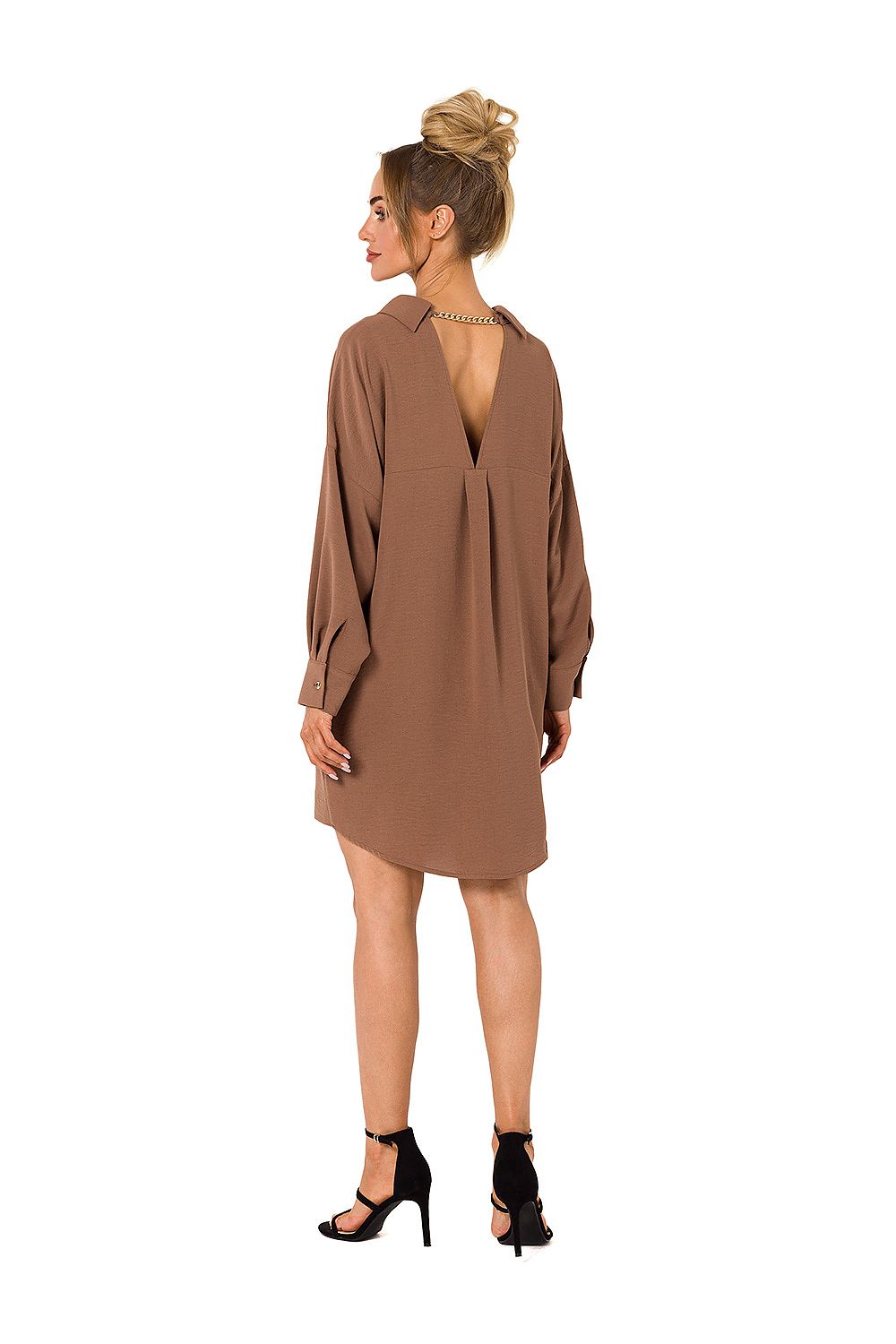 Luxury Moe Daydress With Elegant Chain Detail, Long Sleeves & Loose Fit - Sizes S to XXL