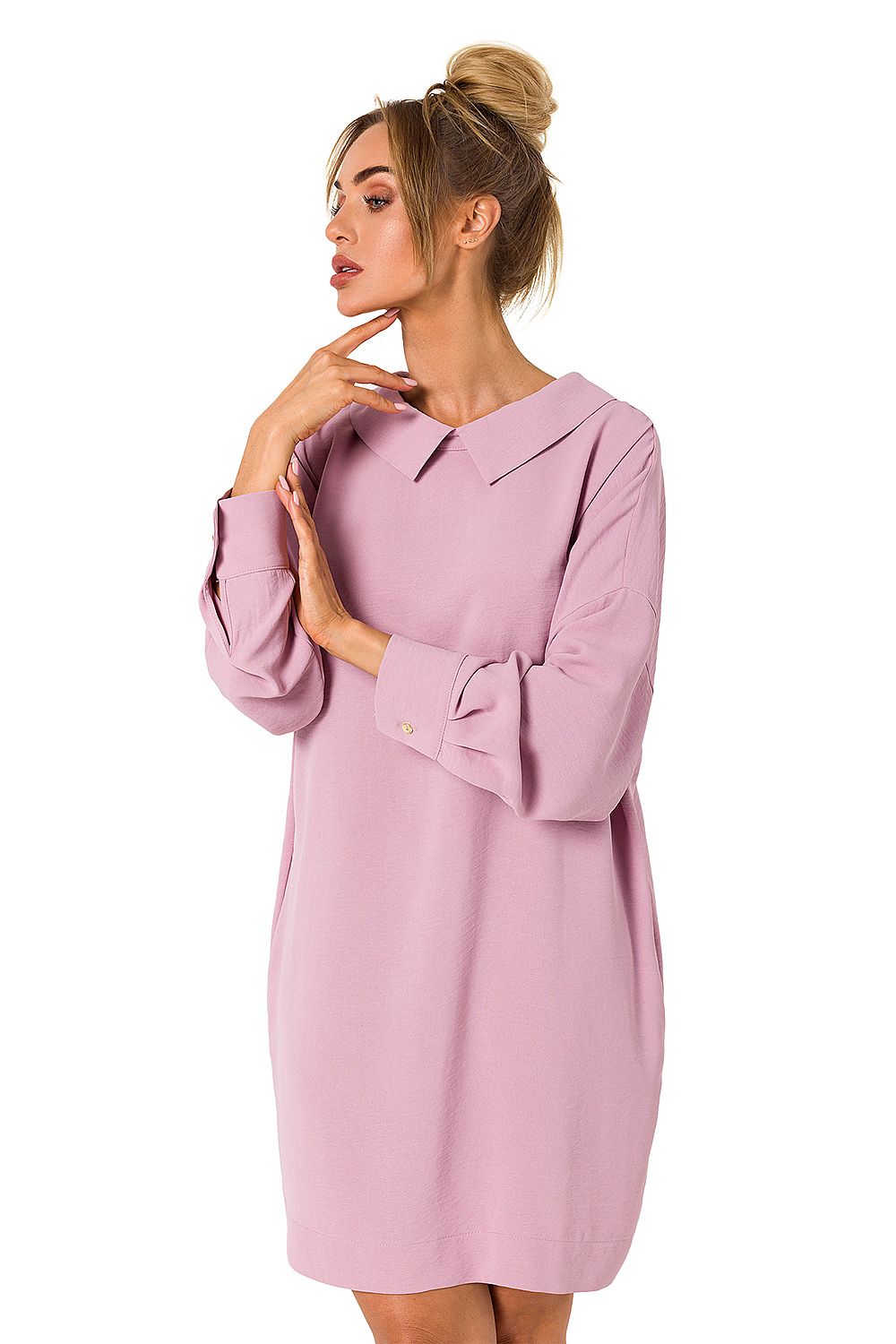 Luxury Moe Daydress With Elegant Chain Detail, Long Sleeves & Loose Fit - Sizes S to XXL