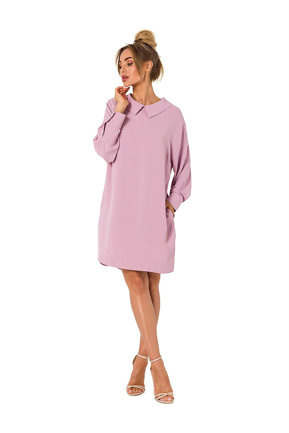 Luxury Moe Daydress With Elegant Chain Detail, Long Sleeves & Loose Fit - Sizes S to XXL