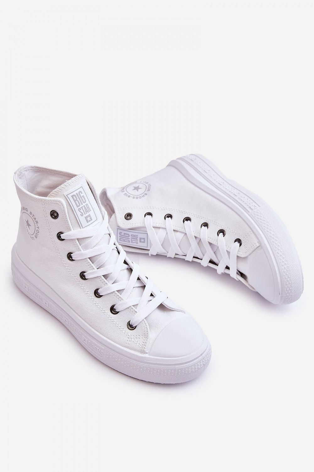 Big Star Women's High-Top Sneakers with Decorative Logo and Soft Fabric Insole - Stylish Comfort