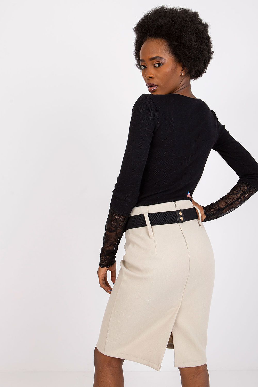 Elegant Ribbed Blouse With Lace Detail by Rue Paris – Daily Casual To Chic Style