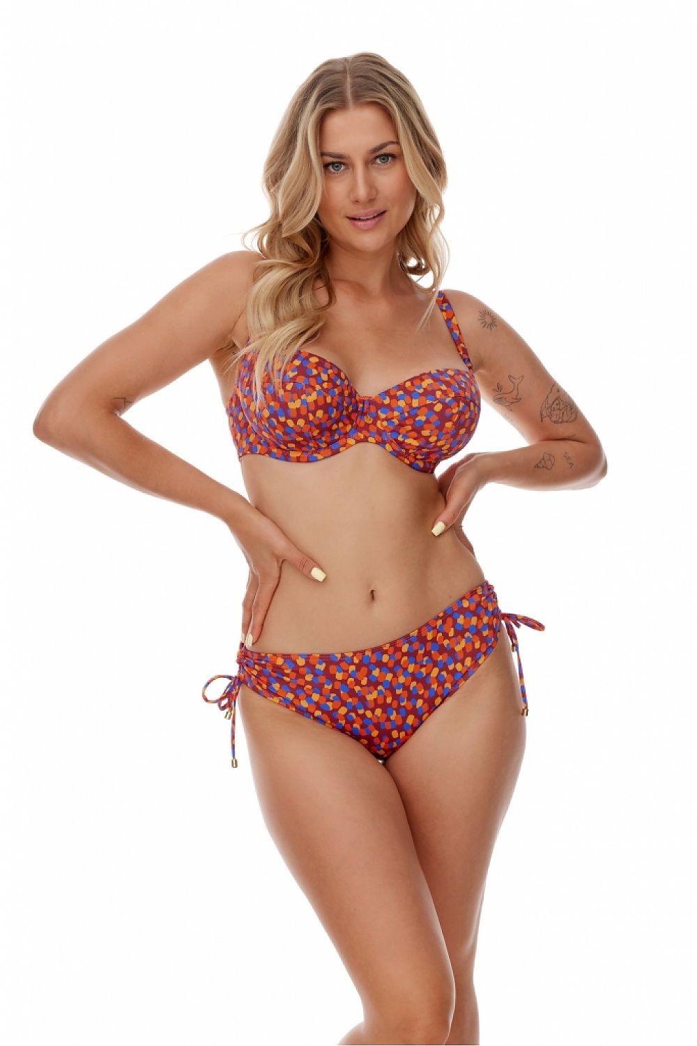 Lupo Line High-Waisted Swimming Panties with Colourful Dots - Comfort & Style in Sizes EU 36-48