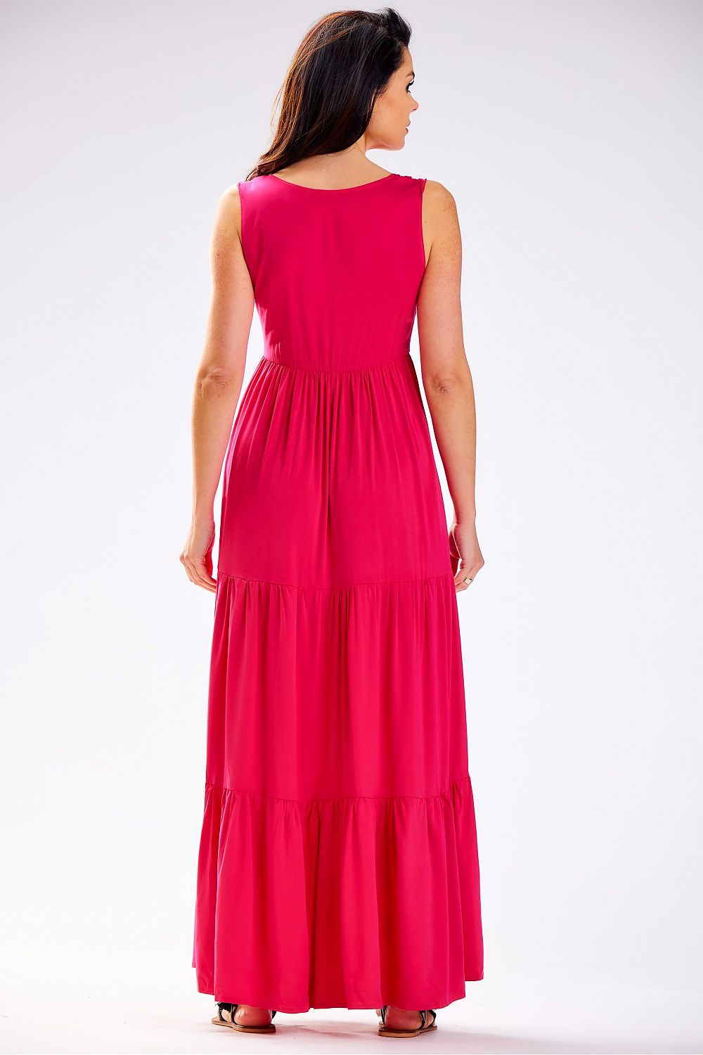 Stylish Loose Summer Daydress by Awama - Natural Viscose with Ruffled Hem, Oversized Fit
