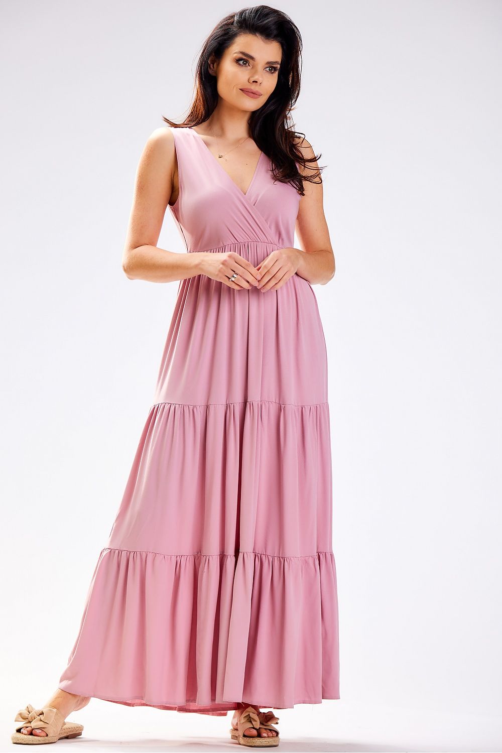 Stylish Loose Summer Daydress by Awama - Natural Viscose with Ruffled Hem, Oversized Fit