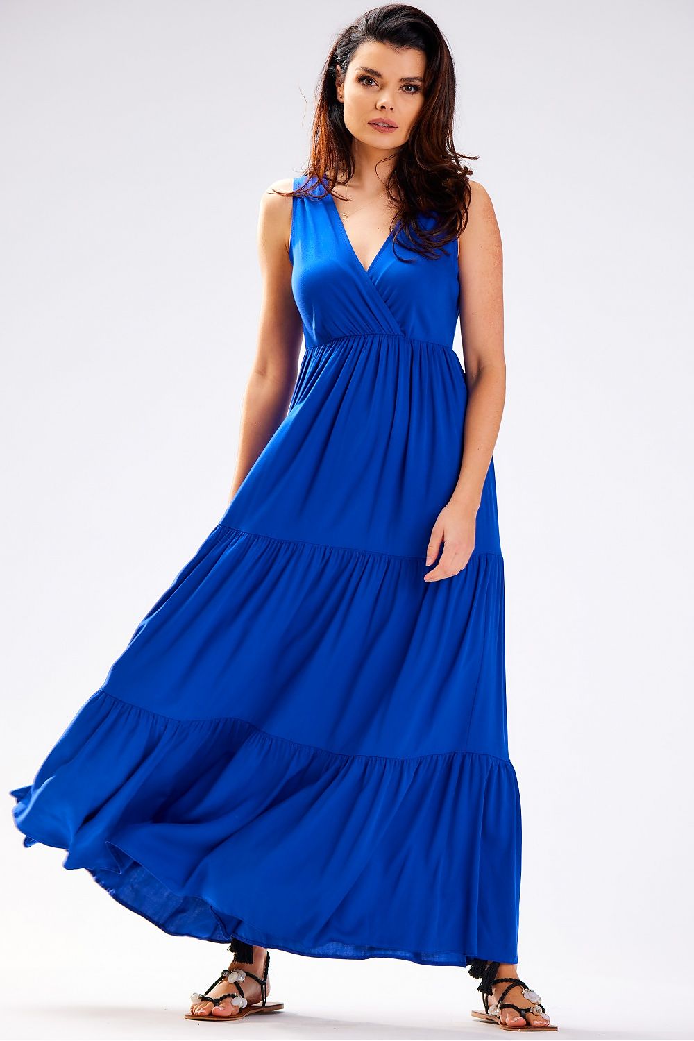 Stylish Loose Summer Daydress by Awama - Natural Viscose with Ruffled Hem, Oversized Fit