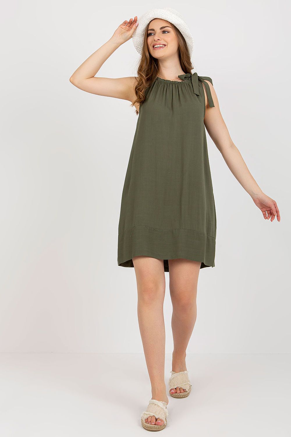 Och Bella Summer Dress in Viscose - Elegant Loose Cut with Tied Straps, Perfect for Any Occasion