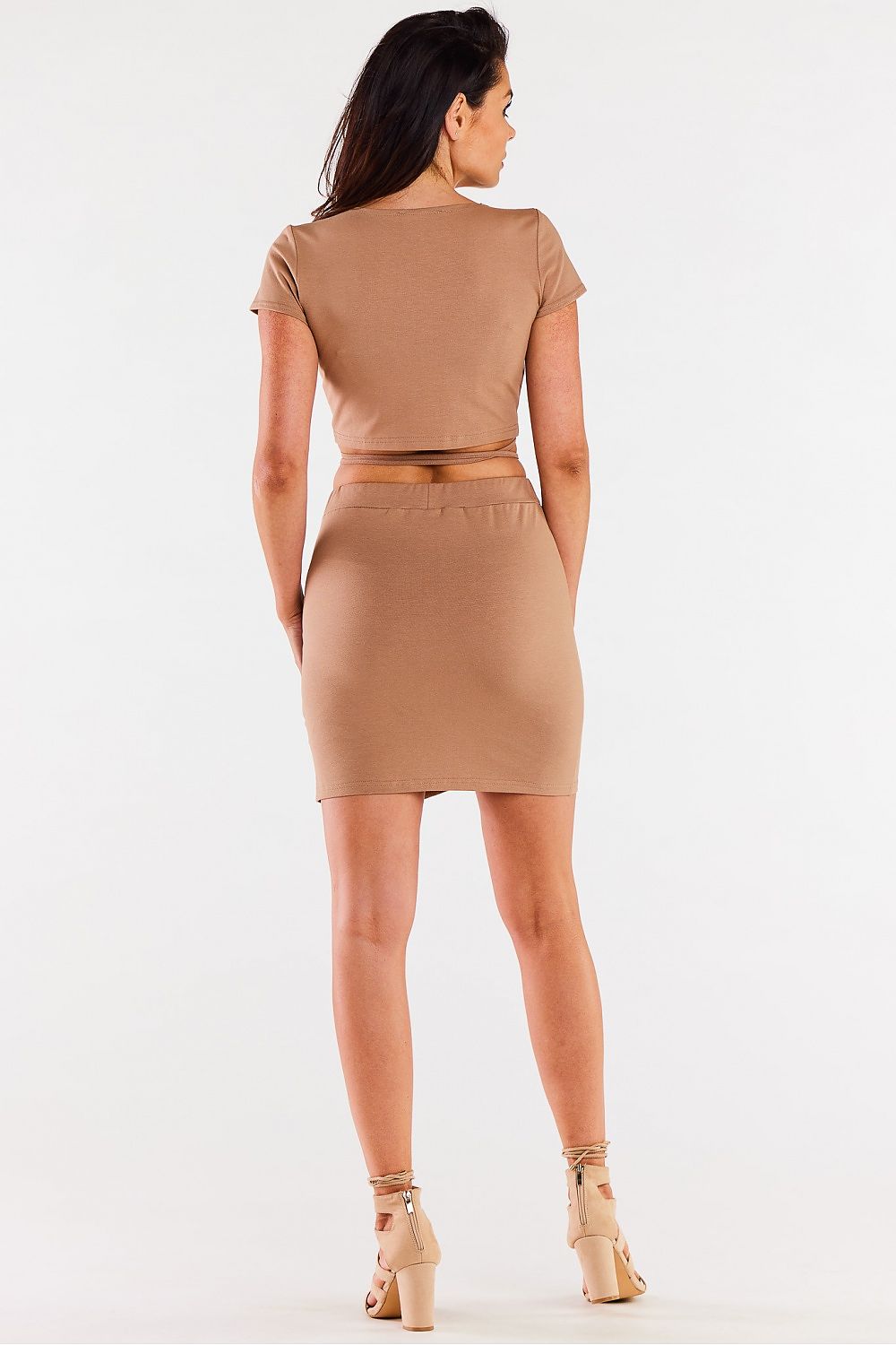 Elegant Mini Skirt with Slit and Vertical Seams - Stylish Cotton-Lycra Blend by Infinite You
