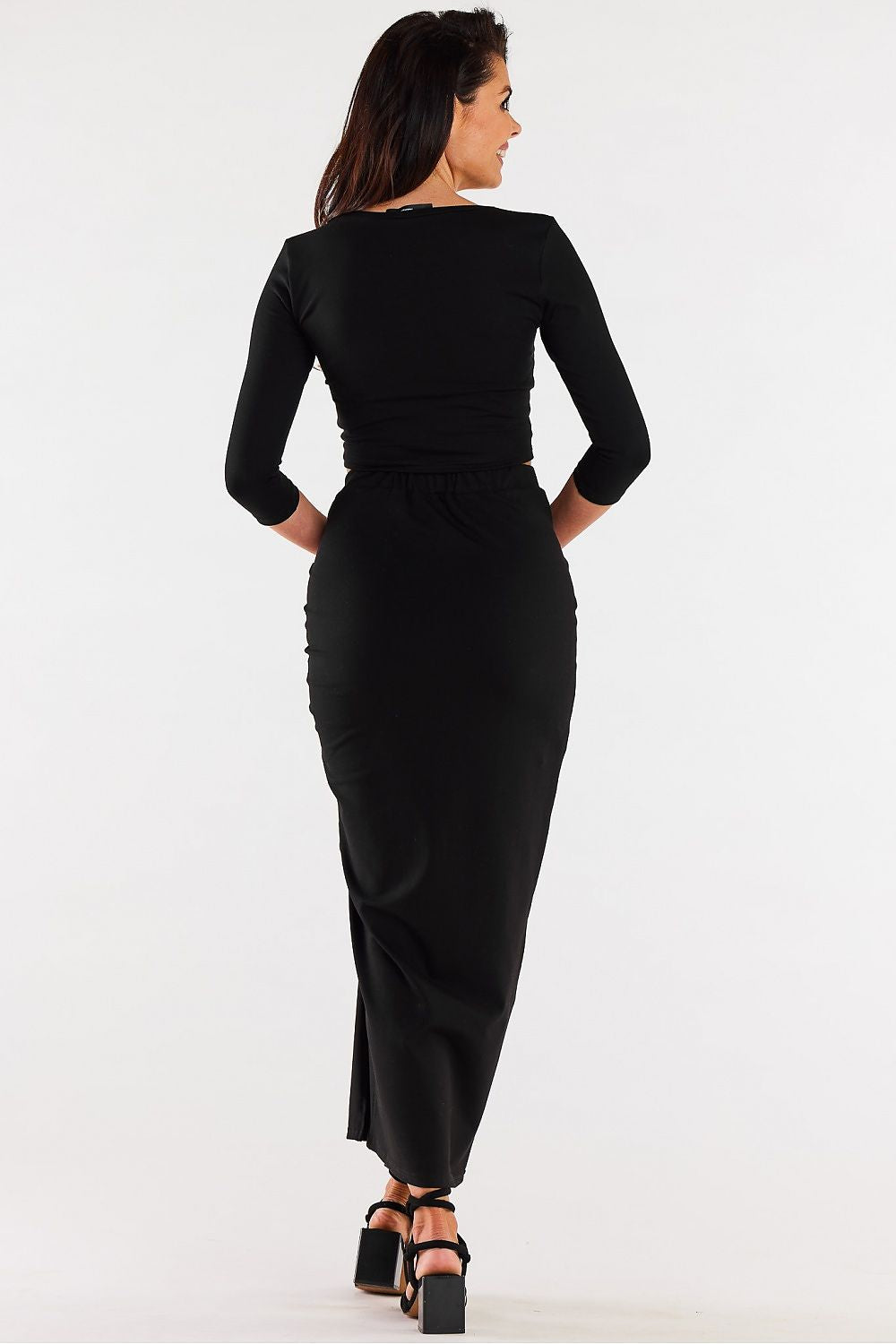 Elegant Maxi Skirt with Slit - Soft Knit Fabric for a Flattering Fit by Infinite You